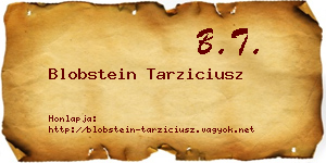Blobstein Tarziciusz névjegykártya
